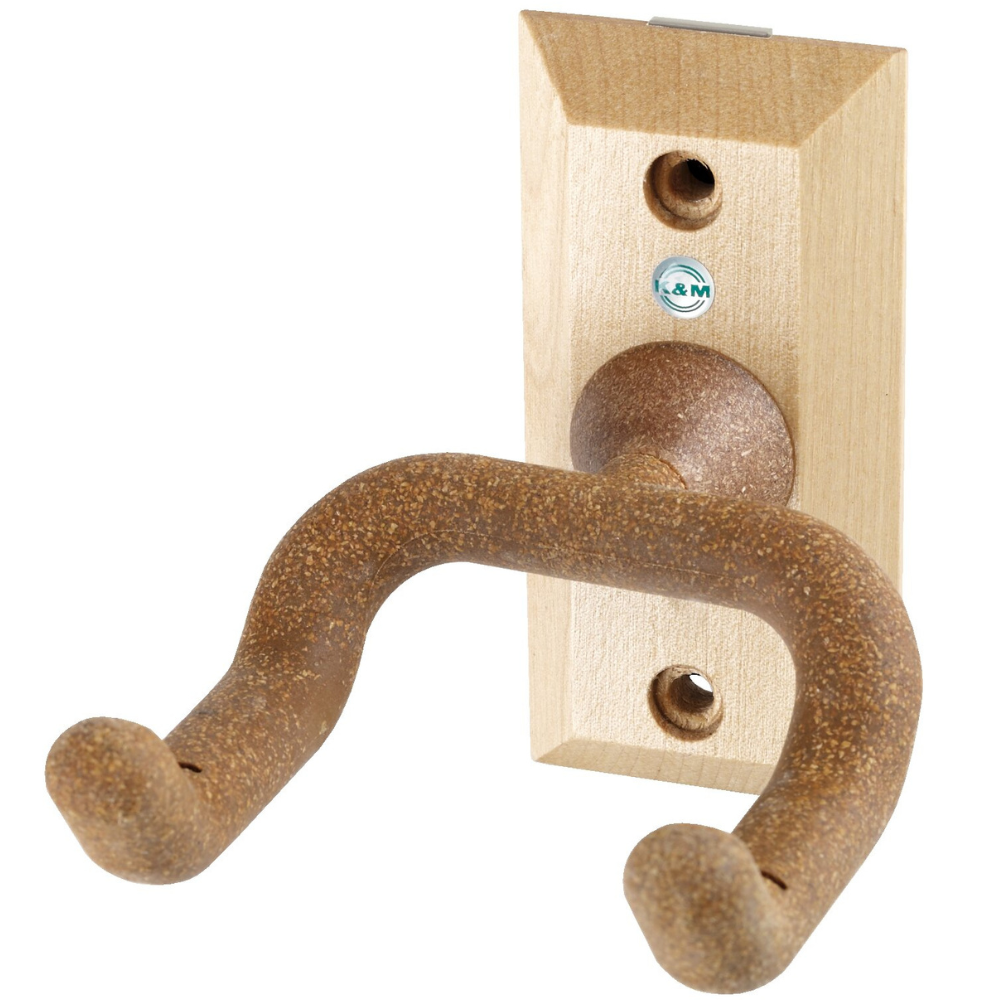 K&M 16220 Gitarren Wandhalter Holz mit Kork - Backstage Music