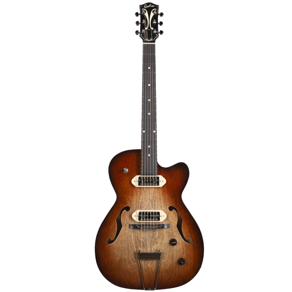 Godin 5th Avenue Thinline Gold Foil Dogear Vintage Burst HG - Backstage Music